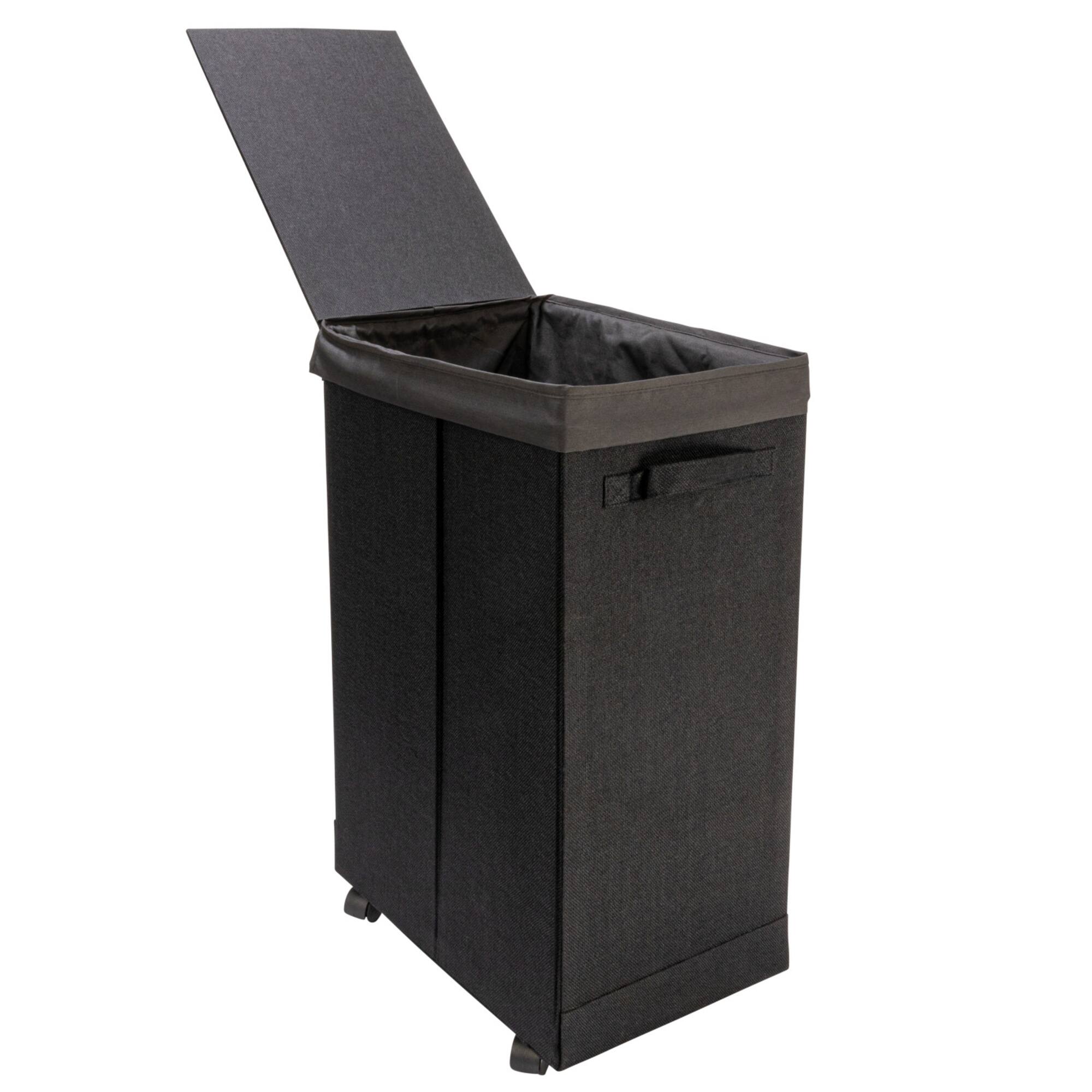 Household Essentials Narrow Collapsible Laundry Hamper with Liner & Lid